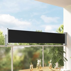 vidaXL Σκίαστρο Πλαϊνό Συρόμενο Βεράντας Μαύρο 60 x 300 εκ.