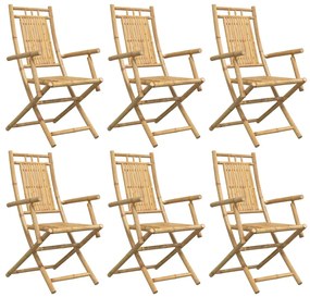 vidaXL Καρέκλες Κήπου Πτυσσόμενες 6 τεμ. 53x66x99 εκ. από Μπαμπού