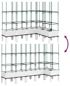 Ζαρντινιέρα Κήπου με Καφασωτό Λευκή 160x120x142,5 εκ. από PP - Λευκό