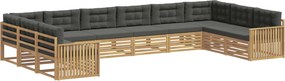 vidaXL Σετ Καναπέ 10 τμχ. 10-θέσια Άσπρο και Ανθρακί Polyester