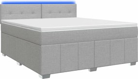 vidaXL Κρεβάτι box spring με στρώμα Ανοιχτό γκρι 140 x 190 cm Ύφασμα