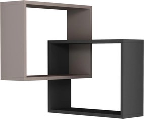 Ράφι Τοίχου Ανοιχτό Μόκα / Ανθρακί ODRUR 68x60x68