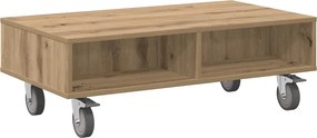 vidaXL Κομοδίνο με τροχούς Artisan Oak 90 x 50 x 30 cm