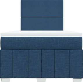vidaXL Κρεβάτι Boxspring με Στρώμα Μπλε 120x200 εκ. Υφασμάτινο