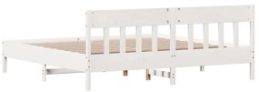 vidaXL Σκελετός Κρεβ. Χωρίς Στρώμα Λευκό 180x200 εκ Μασίφ Πεύκο