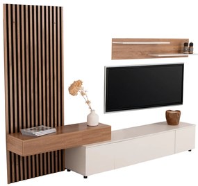 ΣΥΝΘΕΣΗ ΤΗΛΕΟΡΑΣΗΣ DORT HM18076.01 ΜΕΛΑΜΙΝΗ ΣΕ ΣΟΝΑΜΑ-ΛΕΥΚΟ 249.5x42.2x199.5Υεκ