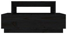 Τραπεζάκι Σαλονιού Μαύρο 80x55x40,5 εκ. από Μασίφ Ξύλο Πεύκου - Μαύρο