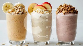 Intra Συλλεκτικό Ξύλινο Παζλ Plywood 4mm - Τρία πολύχρωμα smoothies με γαρνιτούρες Σε Ξύλινο Κουτί - Διαστάσεις: 10x10 cm – 25 κομμάτια