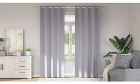 vidaXL Κουρτίνες με κουρτίνες 2 pcs Μεταλλικό Γκρι Πολυεστέρας