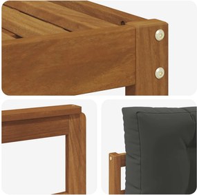 vidaXL Σειρά Καναπέ Εξωτερικού με μαξιλάρι 6 pcs Φυσικό και Ανθρακί
