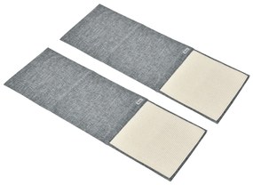 PawHut Σετ 2 Ματ για Ξύσιμο Γάτας, Προστατευτικό Καναπέ, Χαλί από Σιζάλ για Γάτες, Γκρι 130 x 45 x 0,3 cm