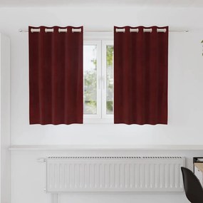 vidaXL Κουρτίνες με κουρτίνες 2 pcs Μπορντό 140 x 140 cm Βελούδο