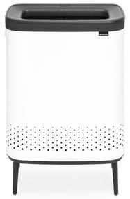 Καλάθι πλυσίματος Brabantia Bo 1004176, 2x45 l, Πλήρωση χωρίς άνοιγμα, οπές εξαερισμού, ρυθμιζόμενα πόδια, Λευκό