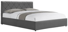 Επενδυμένο Κρεβάτι Dreamie Διπλό με αποθηκευτικό χώρο Βελούδο Ανθρακί 160x200εκ. 168x214x100 εκ.