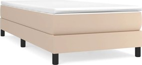 vidaXL Κρεβάτι Boxspring με Στρώμα Καπουτσίνο 100x200εκ.από Συνθ.Δέρμα
