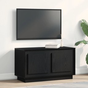 Βάση τηλεόρασης Μαύρο Δρυς 80x35x45 εκ Κατασκευασμένο ξύλο