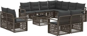 vidaXL Σετ Καναπέ Κήπου 12 pcs Γκρι συνθετικό ρατάν