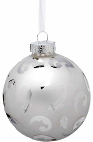 JΚ Home Décor - Μπάλα Γυάλινη Ασημί 9cm S/3
