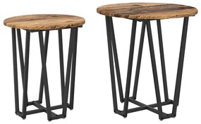 vidaXL Σετ βοηθητικά τραπεζάκια 2 pcs Παλιό ξύλο και Μαύρο