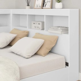vidaXL Κεφαλάρι Αποθήκης με ράφι Λευκό 120 cm Επεξεργασμένο ξύλο