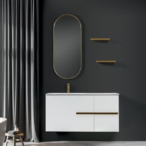 Mabo Four 120 White MDF - Βάση Με Νιπτήρα &amp; Καθρέπτη
