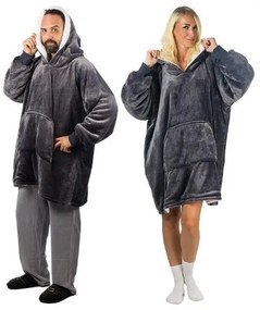 HomeVero Comfort Blanket Βελούδινη Oversized Μπλούζα – Κουβέρτα HV-CB-G Γκρι