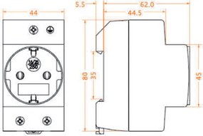 Πρίζα σούκο ράγας 16Α GACIA 3P σε λευκό χρώμα IP20