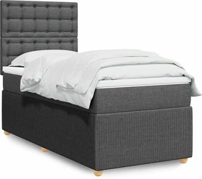 vidaXL Κρεβάτι Boxspring με Στρώμα Σκούρο Γκρι 80x200 εκ. Υφασμάτινο