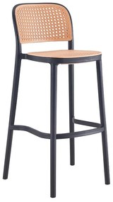 Bar stool Juniper with UV protection PP beige-black 51x52x102.5cm 51x52x102.5 εκ.