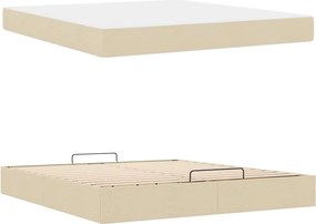 vidaXL Σκελετός κρεβατιού με στρώμα με στρώμα 2 pcs Κρεμ ύφασμα