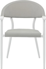 Πολυθρόνα κήπου Pino pakoworld αλουμίνιο λευκό-textilene γκρι