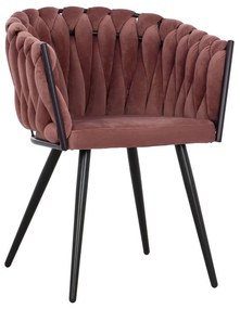 Πολυθρόνα Luanda HM8741.02 60x54x78cm Black-Apple Velvet, Metal