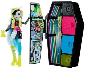 Κούκλα Monster High HNF79 Skulltimate Secrets Neon Frights Frankie Stein Black-Multi Mattel