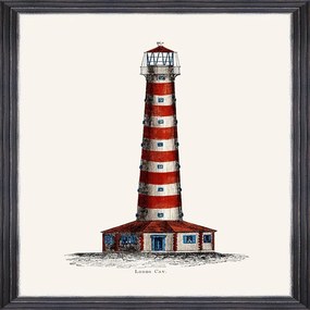 Κάδρο Lighthouse Drawings I Fa13370 50X70Cm White-Red-Blue Mindthegap Κάθετοι Ξύλο