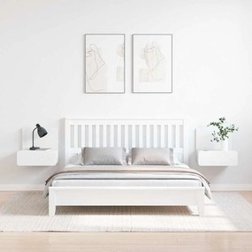 vidaXL Κομοδίνο 2 pcs Λευκό 44 x 32.5 x 40 εκ. Μασίφ ξύλο πεύκου