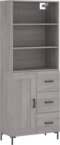 vidaXL Ντουλάπι Γκρι Sonoma 69,5 x 34 x 180 εκ. Επεξεργασμένο Ξύλο