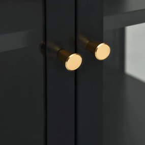 vidaXL Μπουφές Μαύρος 70 x 35 x 70 εκ. από Ατσάλι και Γυαλί