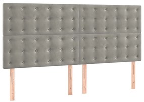 vidaXL Κεφαλάρια Κρεβατιού 4 τεμ. Αν. Γκρι 80 x 5 x 78/88εκ.Βελούδινο