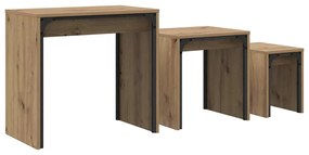 vidaXL Φωτιστικό Τραπεζάκι 3 pcs artisan δρυς 60 x 35 x 56 εκ.