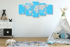 5 μέρη εικόνα μπλε του ουρανού παγκόσμιος χάρτης