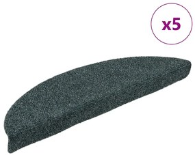 vidaXL Πατάκια Σκάλας Αυτοκόλ. 5 τεμ. Πράσινο 56x17x3 εκ Βελονιασμένα