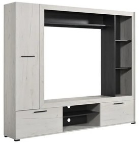 Κέντρο Ψυχαγωγίας - Σύνθεση Lorca Λευκός Δρύς - Μαύρο 195.5x3x171.5 εκ.