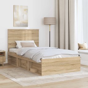 vidaXL Σκελετός Κρεβατιού Sonoma Δρυς 100 x 200 cm