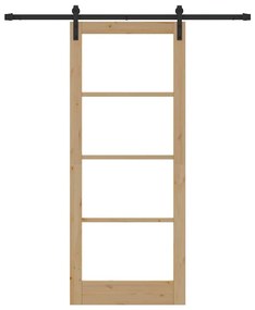 vidaXL Συρόμενη Πόρτα ORKDAL Καφέ 86 x 211 cm Μασίφ ξύλο πεύκου