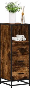 vidaXL Ντουλάπι μπάνιου καπνιστή βελανιδιά 35x37,5x100 cm