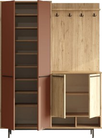 Έπιπλο Εισόδου Δρυς / Κεραμιδί OS1 147,4x35,5x195,6