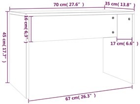 vidaXL Ντουλάπα Γυαλιστερό λευκό 70x35x45 εκ. από Επεξεργασμένο Ξύλο