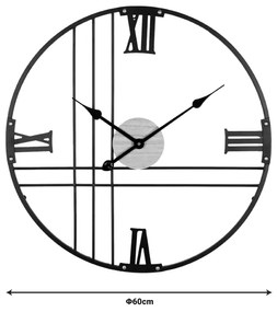 Ρολόι τοίχου Latine Inart μέταλλο σε μαύρη απόχρωση 60x2.5x60εκ