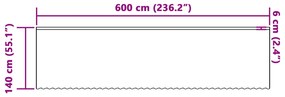 vidaXL Κουρτίνες με κουρτίνες Floral Λευκό 600 x 140 cm Πολυεστέρας