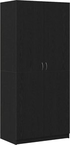vidaXL Ντουλάπι Μαύρη Οξυά 90 x 52 x 200 εκ. Επεξεργασμένο ξύλο